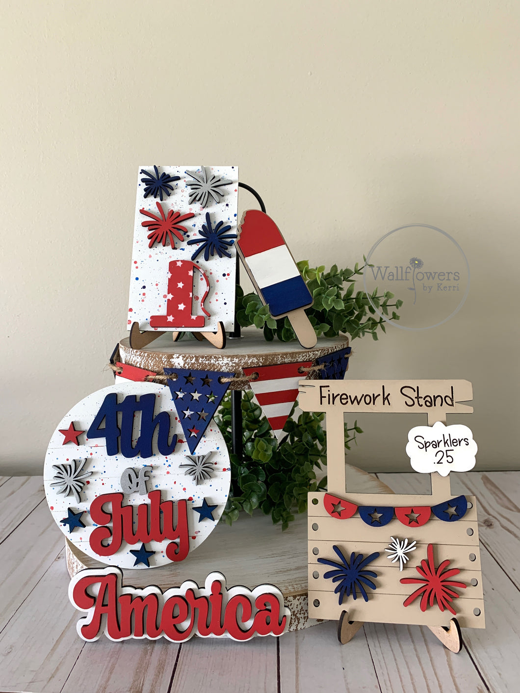 Patriotic Tiered Tray Set, Americana Decor